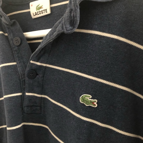Lacoste blue and white stripped M polo - Picture 2 of 5